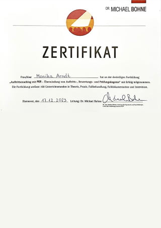 Zertifikat Fortbildungsinstitut PE
